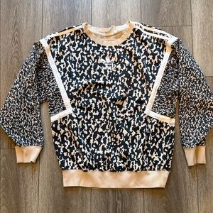 Adidas Cream and Black leopard print crew neck sweatshirt